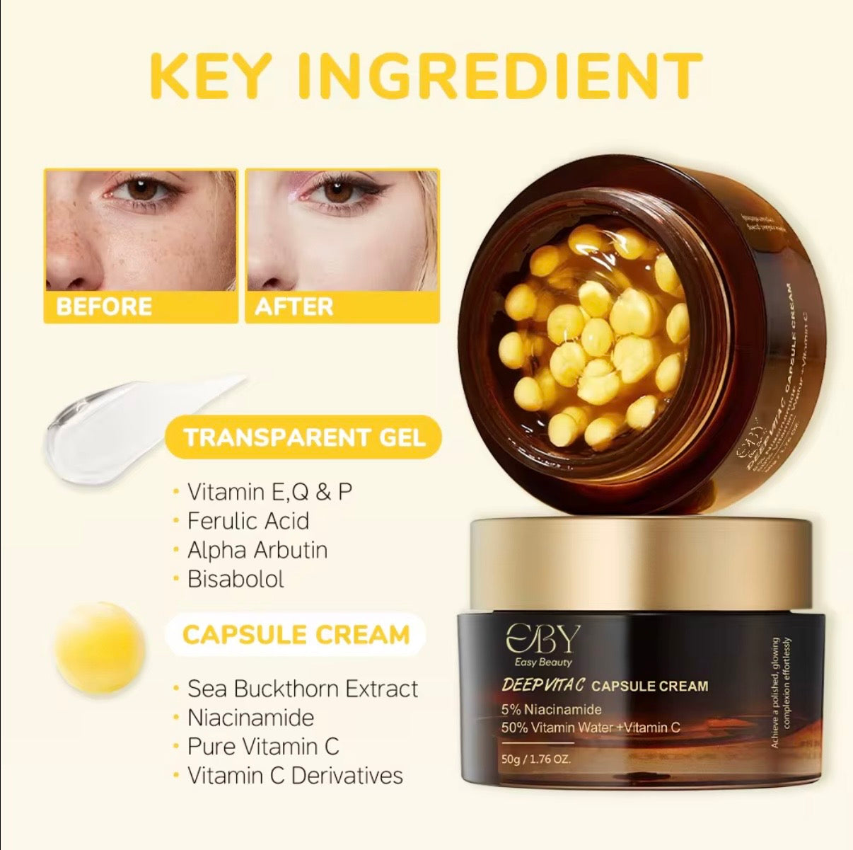 GlowByVirgi Crema Facial Golden con Vitamina C